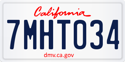 CA license plate 7MHT034