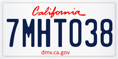 CA license plate 7MHT038