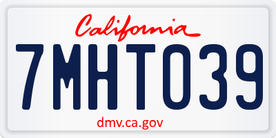 CA license plate 7MHT039