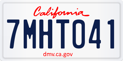 CA license plate 7MHT041