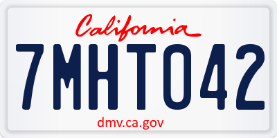 CA license plate 7MHT042