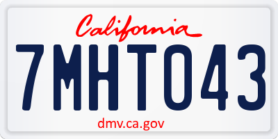 CA license plate 7MHT043