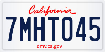 CA license plate 7MHT045