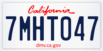 CA license plate 7MHT047