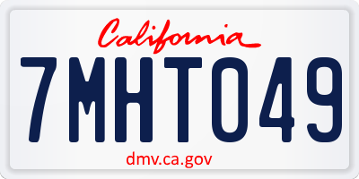 CA license plate 7MHT049