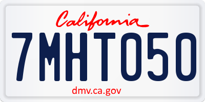 CA license plate 7MHT050
