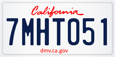 CA license plate 7MHT051