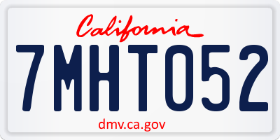 CA license plate 7MHT052