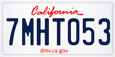 CA license plate 7MHT053