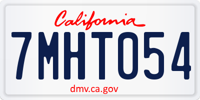 CA license plate 7MHT054