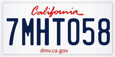 CA license plate 7MHT058