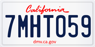 CA license plate 7MHT059