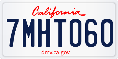 CA license plate 7MHT060