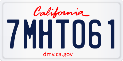 CA license plate 7MHT061
