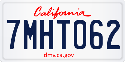 CA license plate 7MHT062