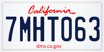 CA license plate 7MHT063