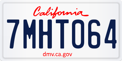 CA license plate 7MHT064