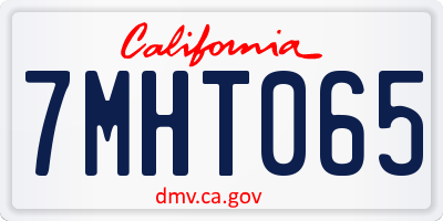 CA license plate 7MHT065