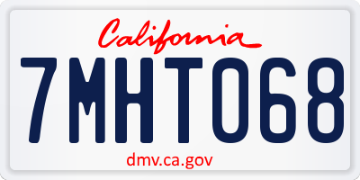 CA license plate 7MHT068