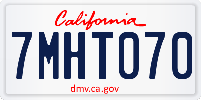 CA license plate 7MHT070