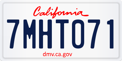 CA license plate 7MHT071