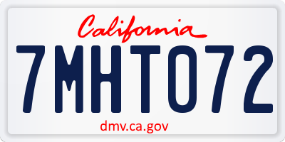 CA license plate 7MHT072