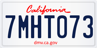 CA license plate 7MHT073