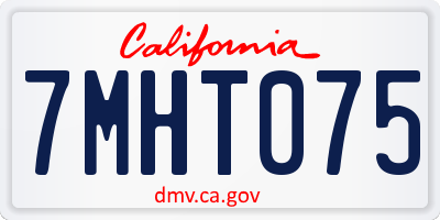 CA license plate 7MHT075