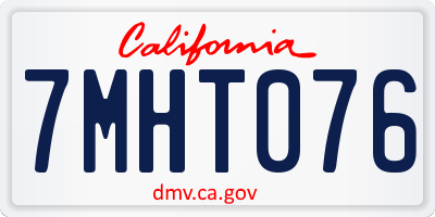CA license plate 7MHT076