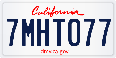CA license plate 7MHT077