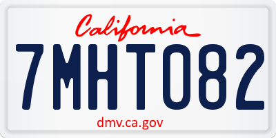 CA license plate 7MHT082