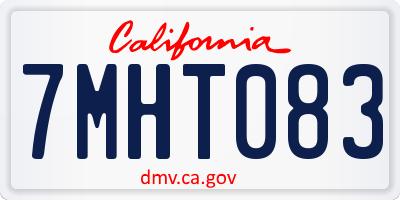 CA license plate 7MHT083