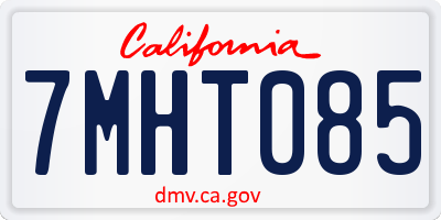CA license plate 7MHT085