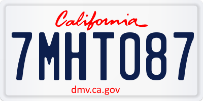 CA license plate 7MHT087