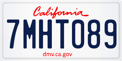 CA license plate 7MHT089