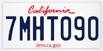CA license plate 7MHT090