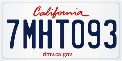 CA license plate 7MHT093