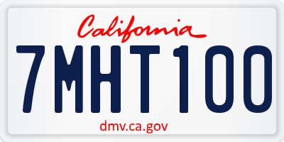 CA license plate 7MHT100