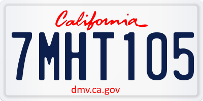 CA license plate 7MHT105