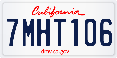 CA license plate 7MHT106