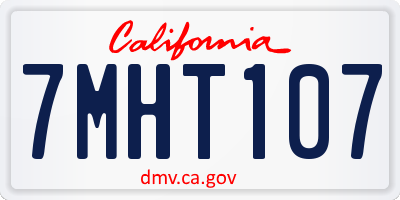 CA license plate 7MHT107