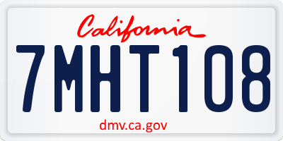 CA license plate 7MHT108
