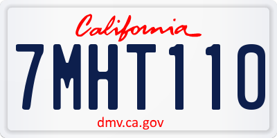 CA license plate 7MHT110