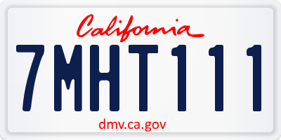 CA license plate 7MHT111