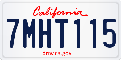 CA license plate 7MHT115