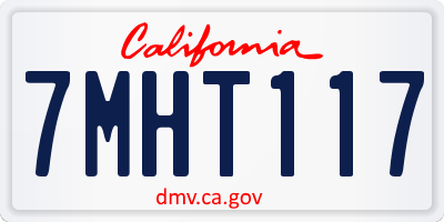 CA license plate 7MHT117