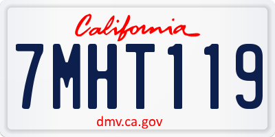 CA license plate 7MHT119