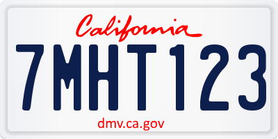 CA license plate 7MHT123
