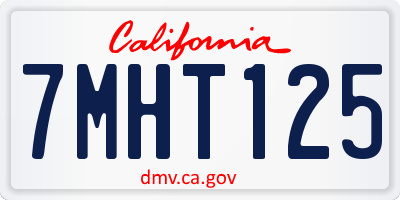 CA license plate 7MHT125