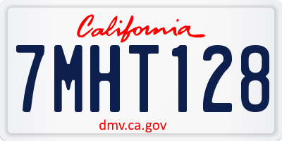 CA license plate 7MHT128